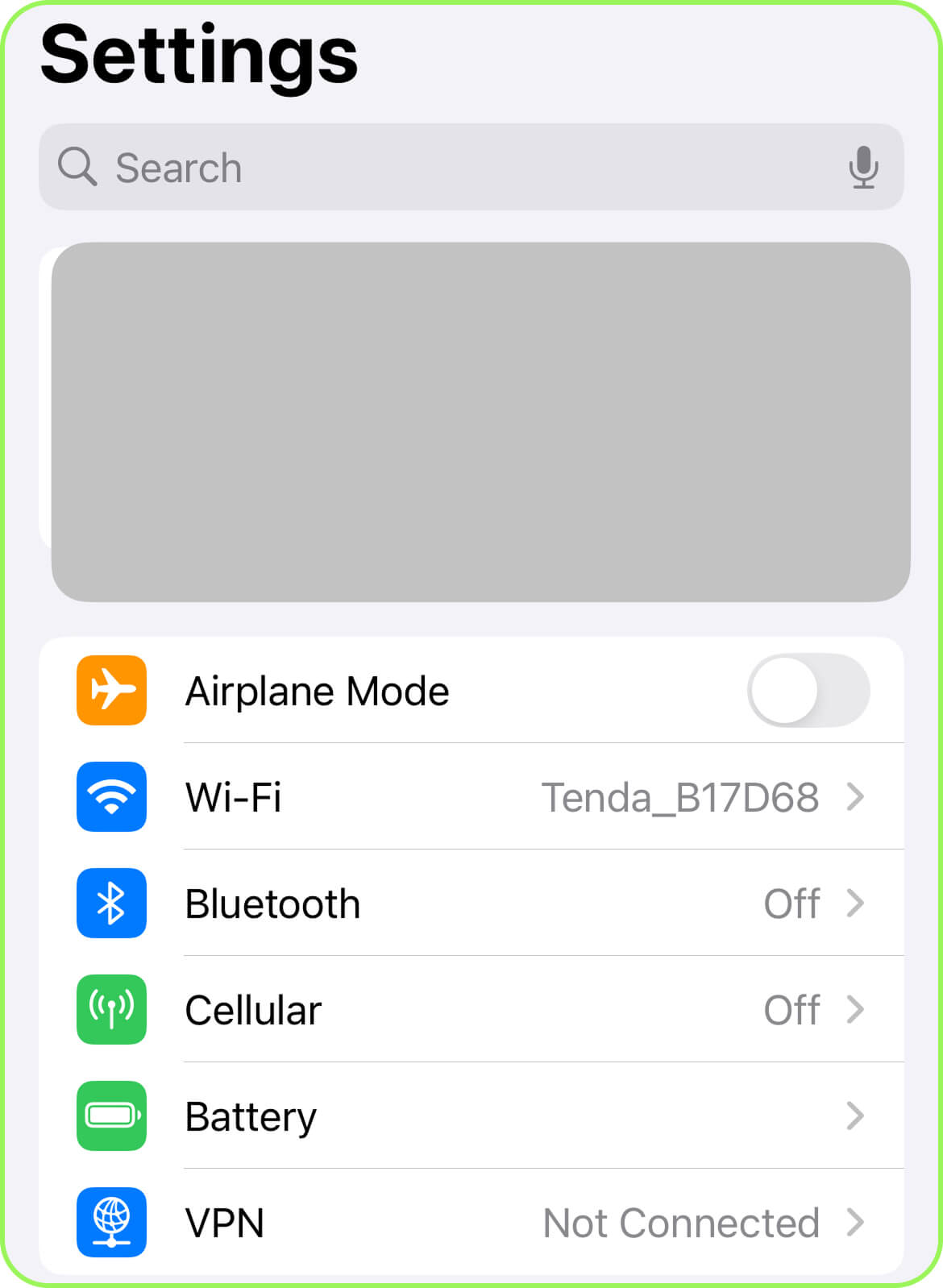 go to cellular in settings