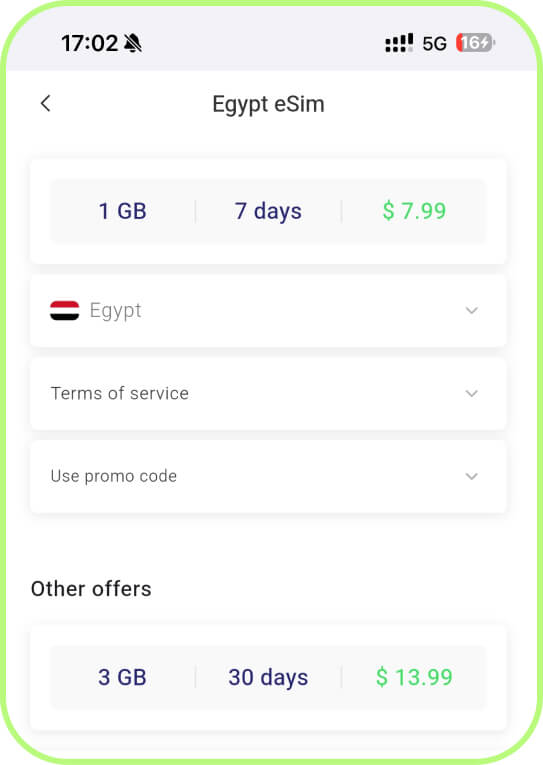 PrimaSIM prepaid eSIM for Egypt