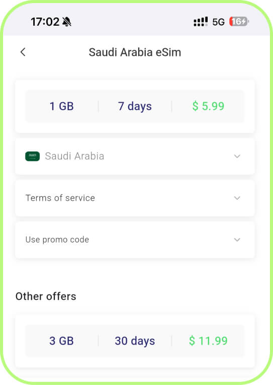 PrimaSIM prepaid eSIM for Saudi Arabia